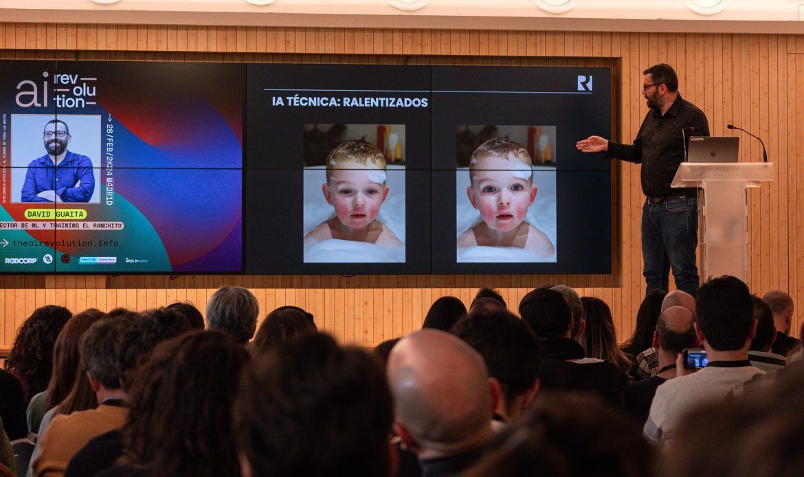 David Guaita durante su ponencia Aplicaciones de la IA a los VFX en El Ranchito