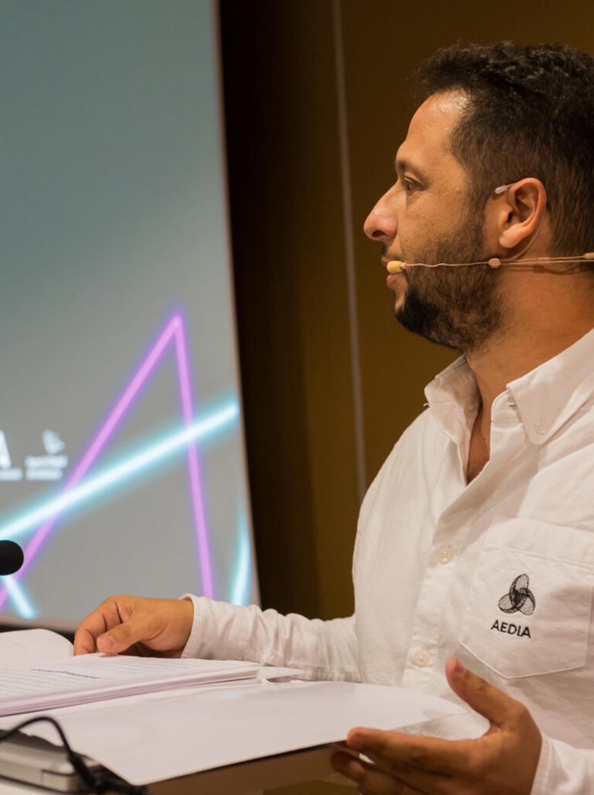 Abraham Bravo Morales durante una ponencia para la Junta de Andalucía
