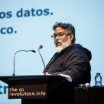 Alby Ojeda durante tu ponencia en The AI Revolution Cáceres 2024. Fotografía de Javier Pulpo.